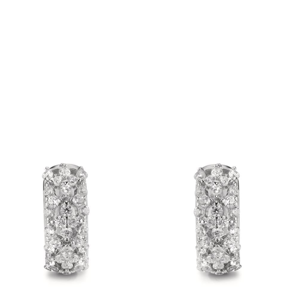Orecchini circolari Argento Zirconia rodiato