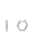 Orecchini circolari Argento Zirconia 20 pietra rodiato