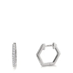 Orecchini circolari Argento Zirconia 20 pietra rodiato