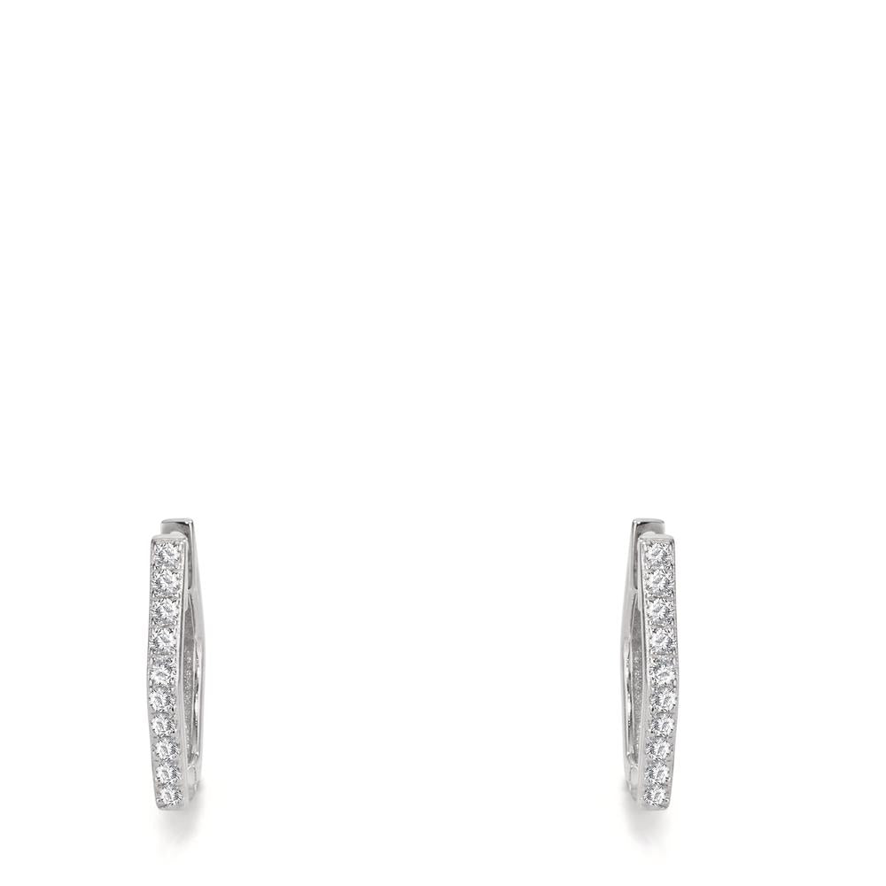 Orecchini circolari Argento Zirconia 20 pietra rodiato