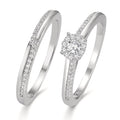 Fingerring Silber Zirkonia rhodiniert