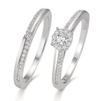 Fingerring Silber Zirkonia rhodiniert
