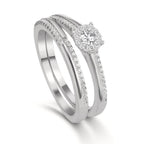 Fingerring Silber Zirkonia rhodiniert