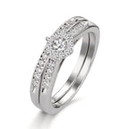 Fingerring Silber Zirkonia rhodiniert