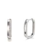 Orecchini circolari Argento Zirconia 28 pietra rodiato
