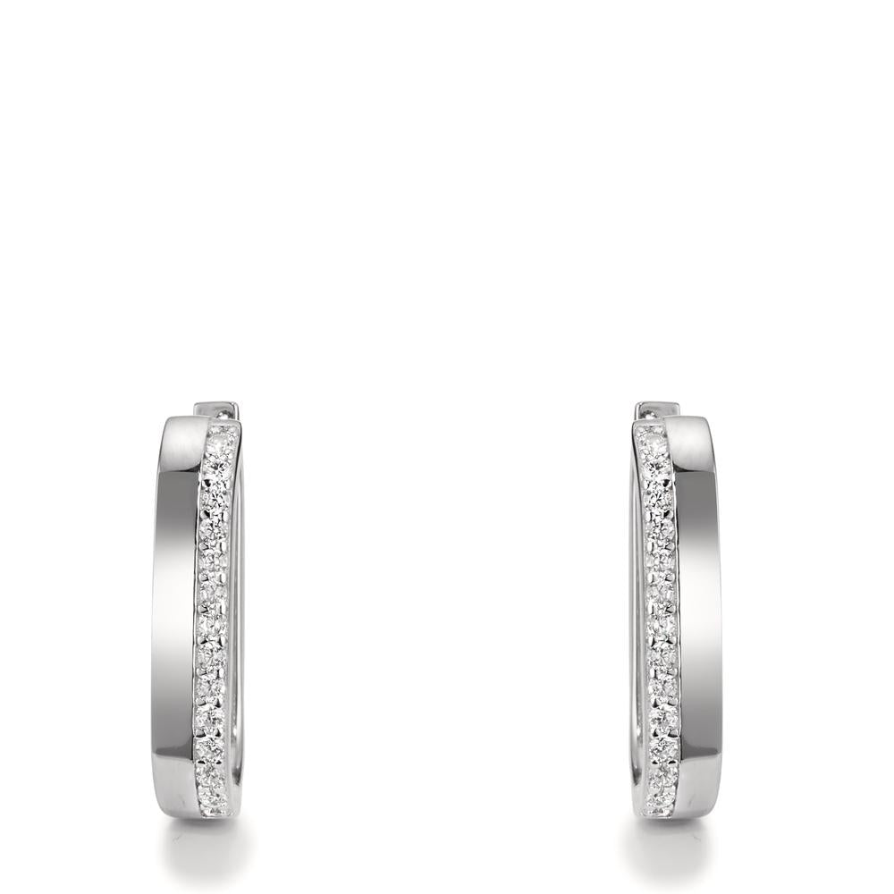 Orecchini circolari Argento Zirconia 28 pietra rodiato