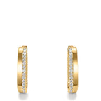 Orecchini circolari Argento Zirconia 28 pietra giallo dorato