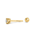 Piercing Argento Zirconia giallo dorato Ø3 mm