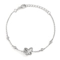 Armband Silber Zirkonia 4 Steine rhodiniert Schmetterling verstellbar