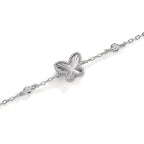 Armband Silber Zirkonia 4 Steine rhodiniert Schmetterling verstellbar