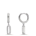 Orecchini circolari Argento Zirconia rodiato