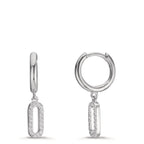 Orecchini circolari Argento Zirconia rodiato