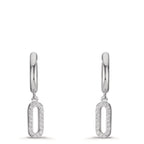 Orecchini circolari Argento Zirconia rodiato