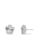 Orecchini a bottone Argento rodiato Fiore Ø10 mm