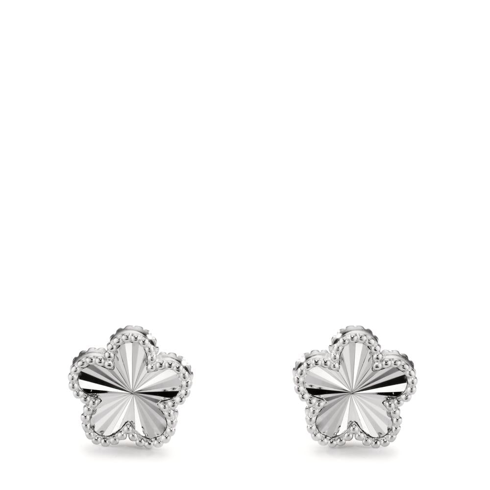 Orecchini a bottone Argento rodiato Fiore Ø10 mm
