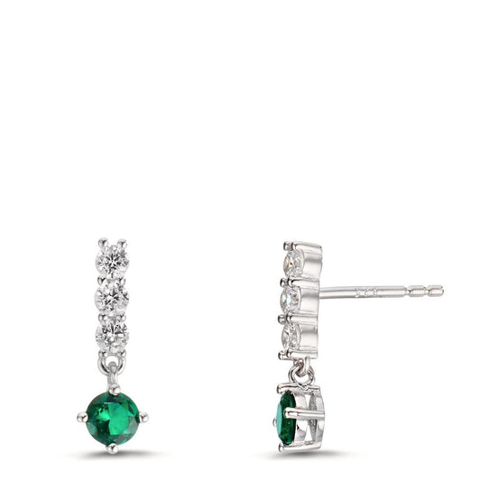 Orecchini Argento Zirconia 8 pietra rodiato