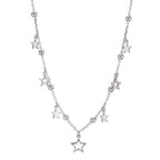 Collana Argento Zirconia rodiato Stella 40-45 cm