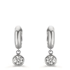 Orecchini circolari Argento Zirconia 2 pietra rodiato