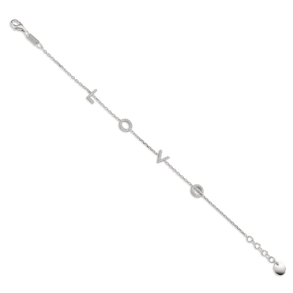 Bracelet Argent Zircone Rhodié 16-18 cm