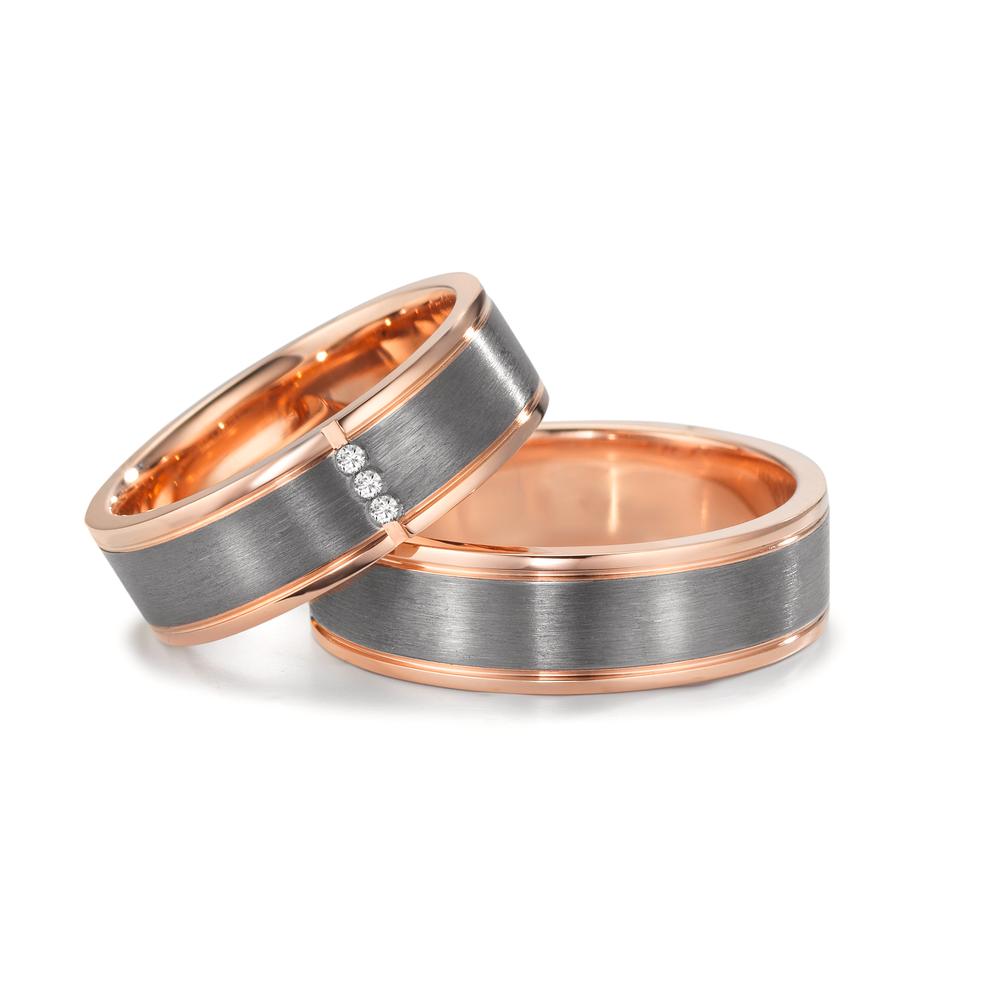 Partnerring 585/14 K Rotgold, 999 Tantal