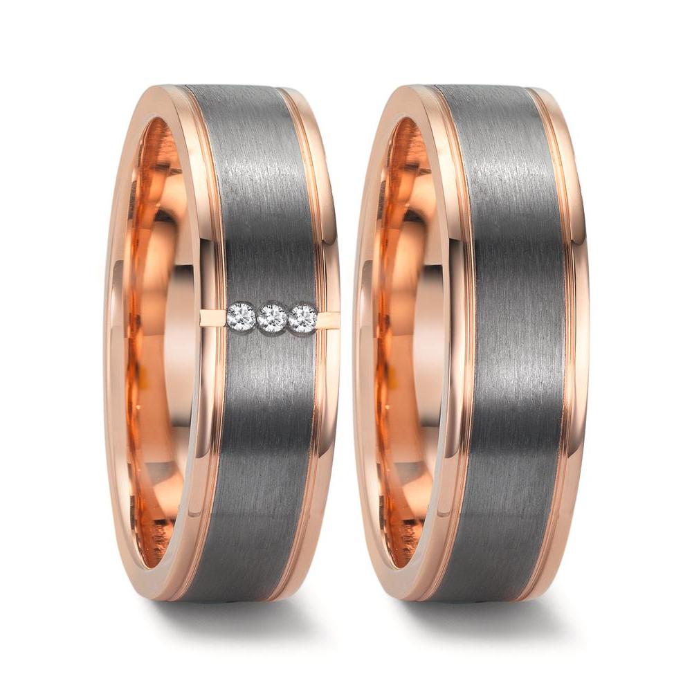 Partnerring 585/14 K Rotgold, 999 Tantal