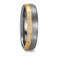 Partnerring 999 Tantal, 585/14 K Gelbgold Diamant 0.11 ct, 11 Steine, w-si