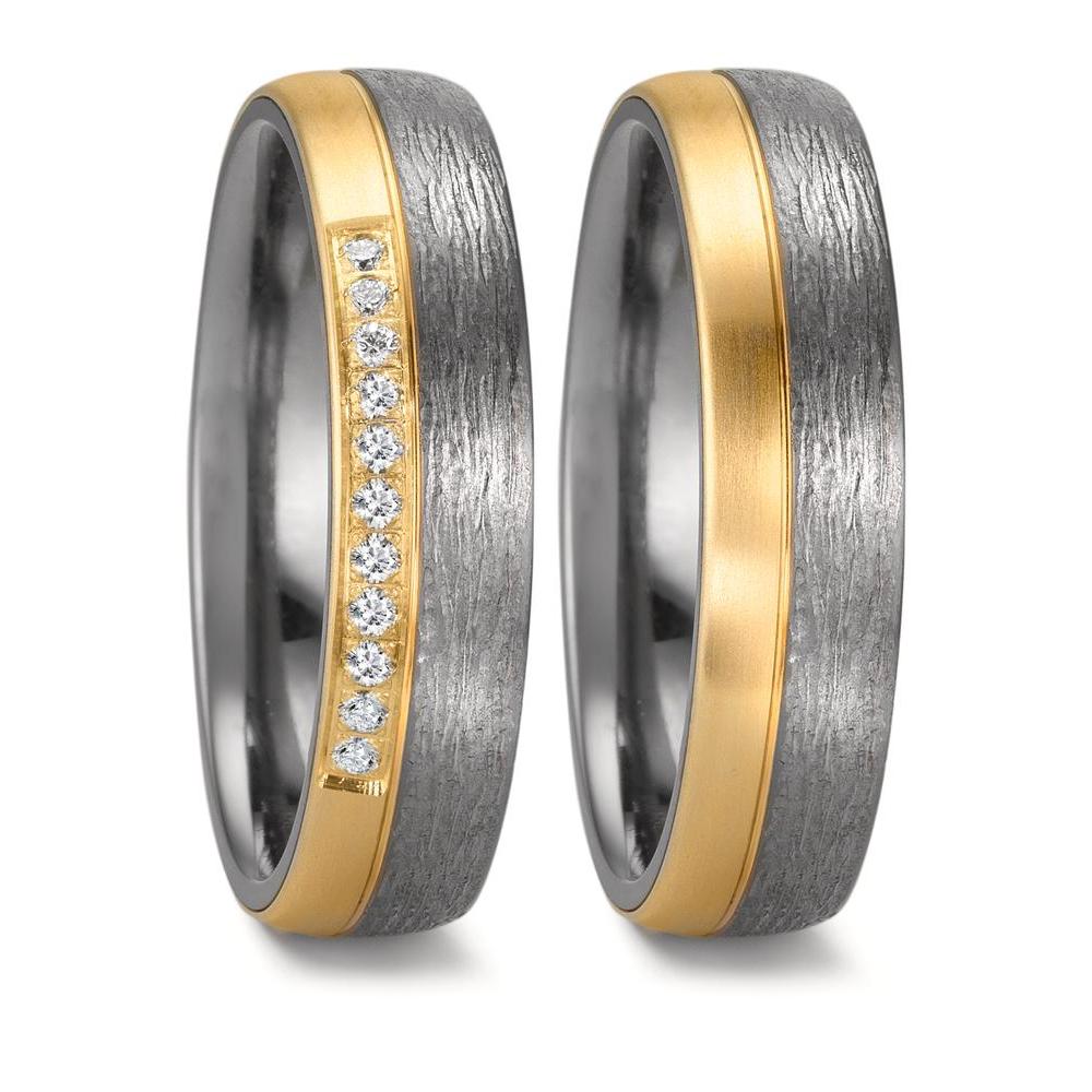 Partnerring 999 Tantal, 585/14 K Gelbgold
