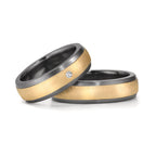 Anello del partner 999 Tantalio, Oro giallo 585/14 kt Diamante 0.03 ct, w-si