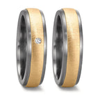 Anello del partner 999 Tantalio, Oro giallo 585/14 kt Diamante 0.03 ct, w-si