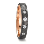 Anello del partner Carbonio, Oro rosso 585/14 kt Diamante 0.25 ct, 5 pietra, w-si