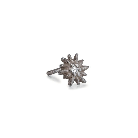 Clous d'oreille à l'unité Argent Patinée Edelweiss Ø7 mm