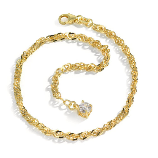 Cavigliera Argento Zirconia giallo dorato 23-25 cm