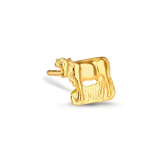 Clous d'oreille à l'unité Or jaune 18K Vache
