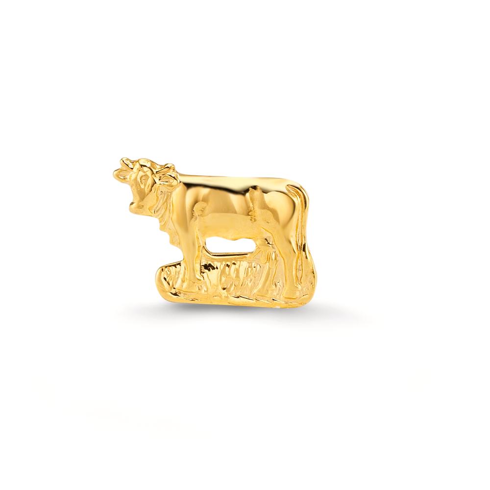 Clous d'oreille à l'unité Or jaune 18K Vache