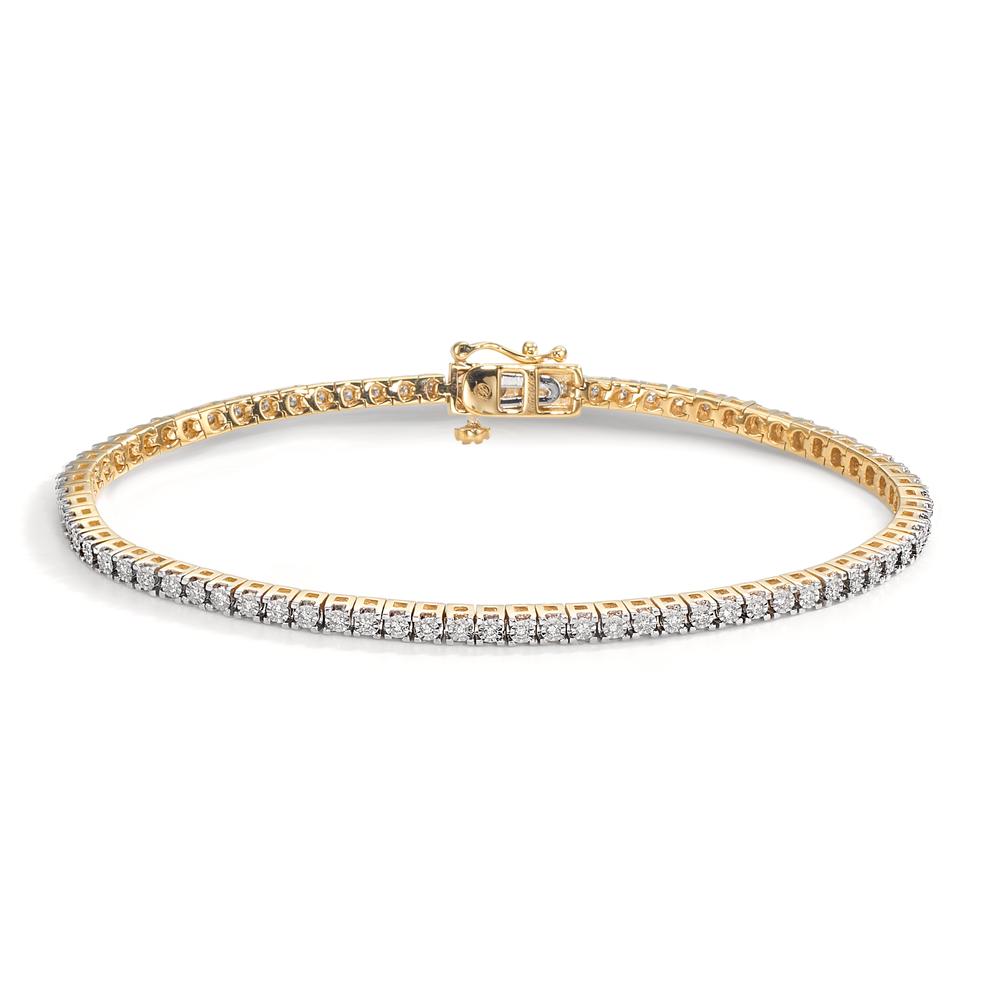Bracelet Or jaune 18K Diamant 0.47 ct, 76 Pierres, w-si 18 cm