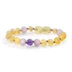 Armband Bernstein Amethyst, Quarz Ø6.5 mm