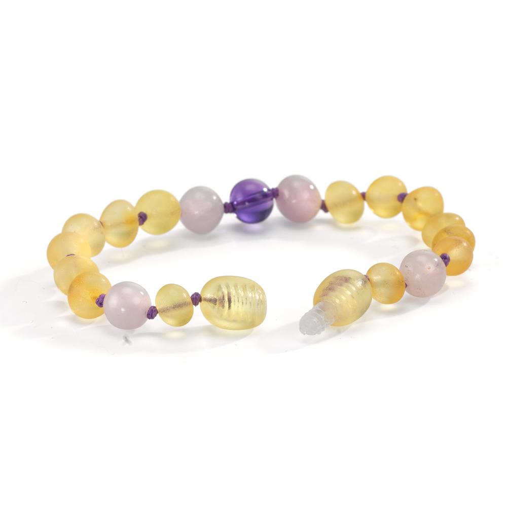 Armband Bernstein Amethyst, Quarz Ø6.5 mm