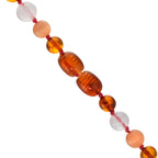 Collier Bernstein Rosenquarz, Quarz 34 cm Ø6.5 mm