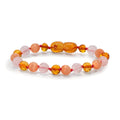 Armband Bernstein Rosenquarz, Quarz Ø6.5 mm