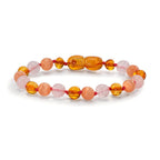 Armband Bernstein Rosenquarz, Quarz Ø6.5 mm