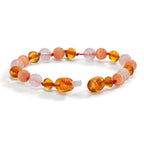 Armband Bernstein Rosenquarz, Quarz Ø6.5 mm