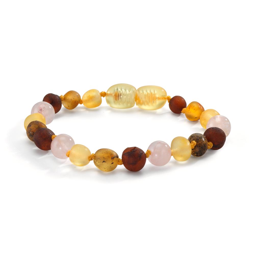 Armband Bernstein Rosenquarz Ø6.5 mm
