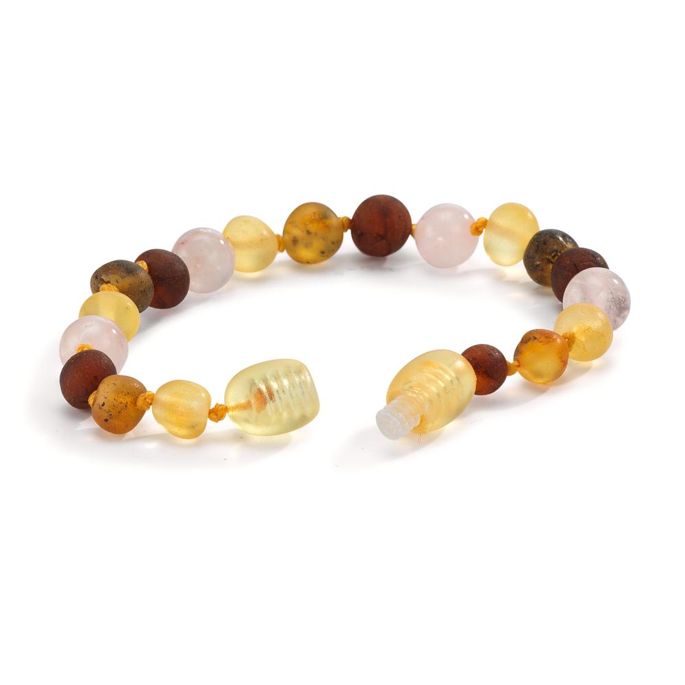 Armband Bernstein Rosenquarz Ø6.5 mm