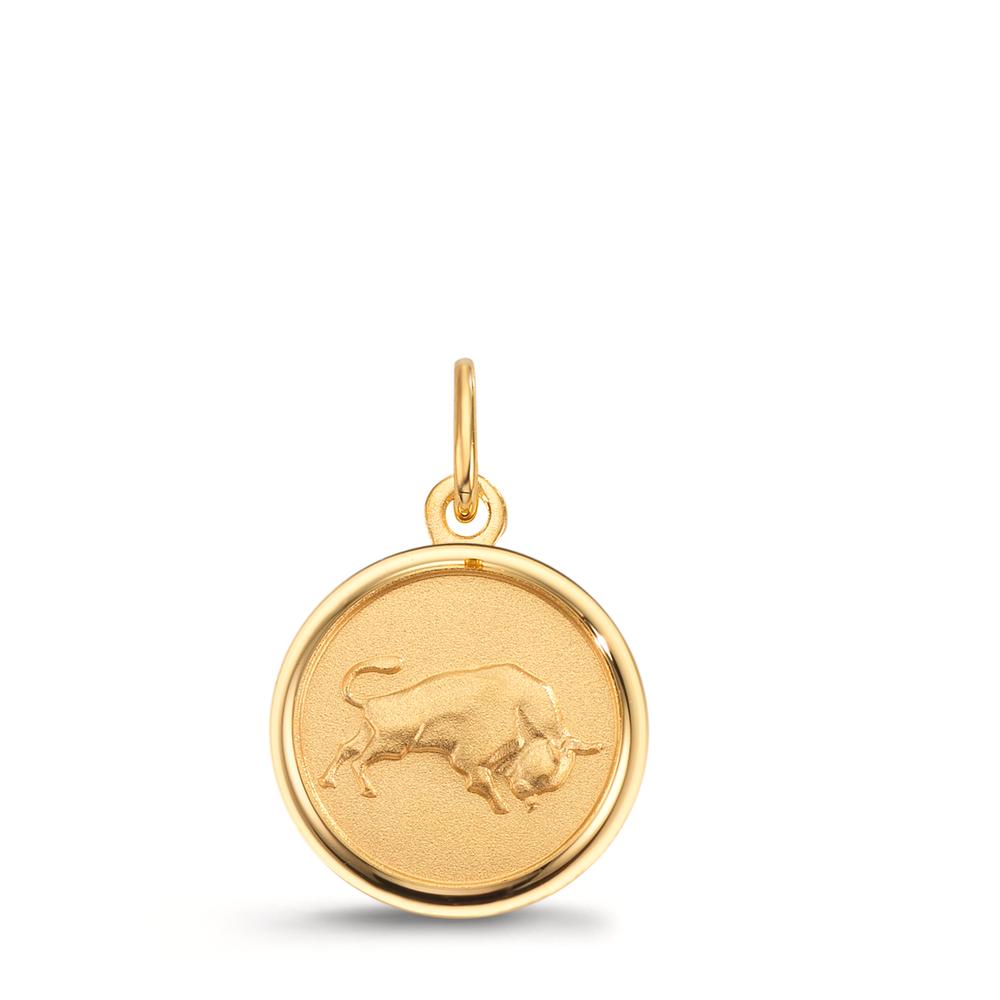 Gravuranhänger 375/9 K Gelbgold Sternzeichen Stier Ø12 mm