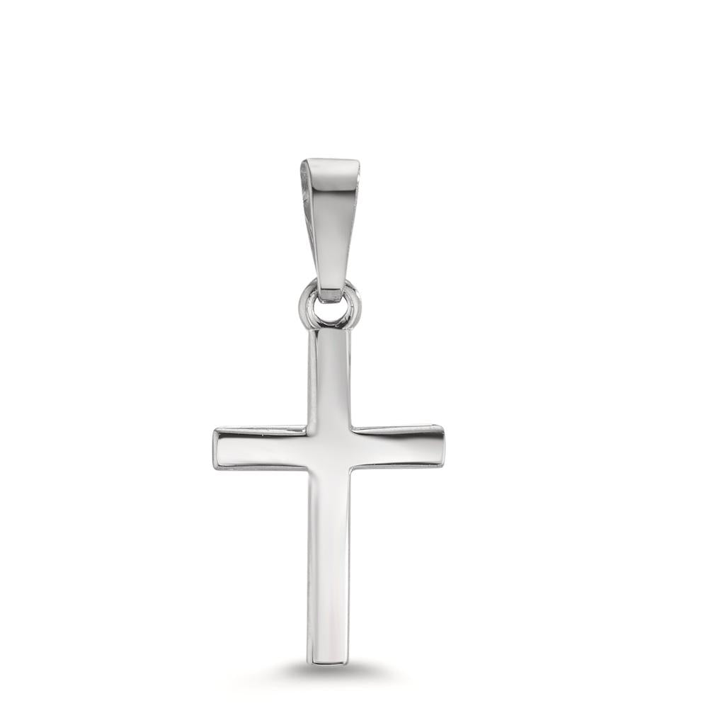 Anhänger 585/14 K Weissgold Kreuz