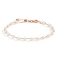 Bracciale Oro rosso 750/18 carati Perla coltivata d'acqua dolce, 18 Perla, 3.5 mm