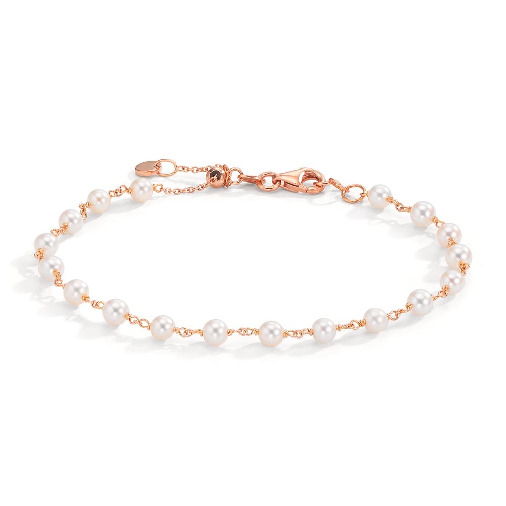 Bracciale Oro rosso 750/18 carati Perla coltivata d'acqua dolce, 18 Perla, 3.5 mm