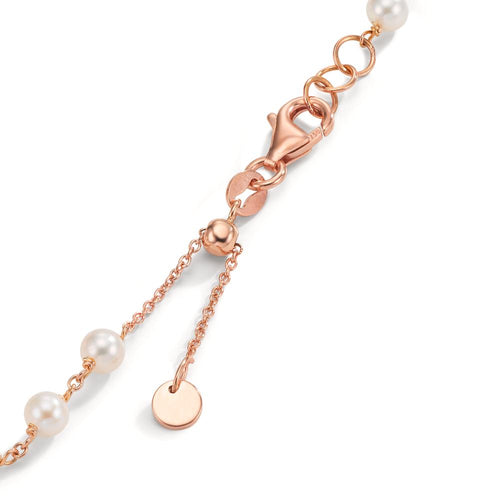 Bracciale Oro rosso 750/18 carati Perla coltivata d'acqua dolce, 18 Perla, 3.5 mm