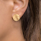 Orecchini a bottone Argento giallo dorato Ø22 mm