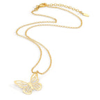 Collier Silber gelb vergoldet Schmetterling 40-44 cm verstellbar